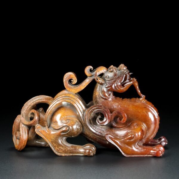 Old Hetian jade beast. This collection has a thick and natural skin