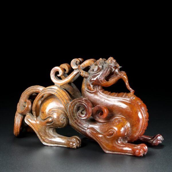 Old Hetian jade beast. This collection has a thick and natural skin - Image 9
