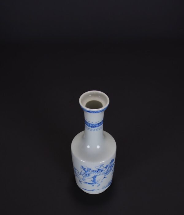 old Qing Kangxi blue and white vase with a pattern of fortune, wealth and longevity - Image 4