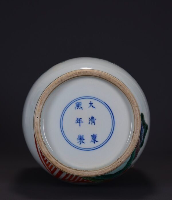 Old collection of Qing Kangxi colorful ladies playing chess, calligraphy and painting picture - Image 9