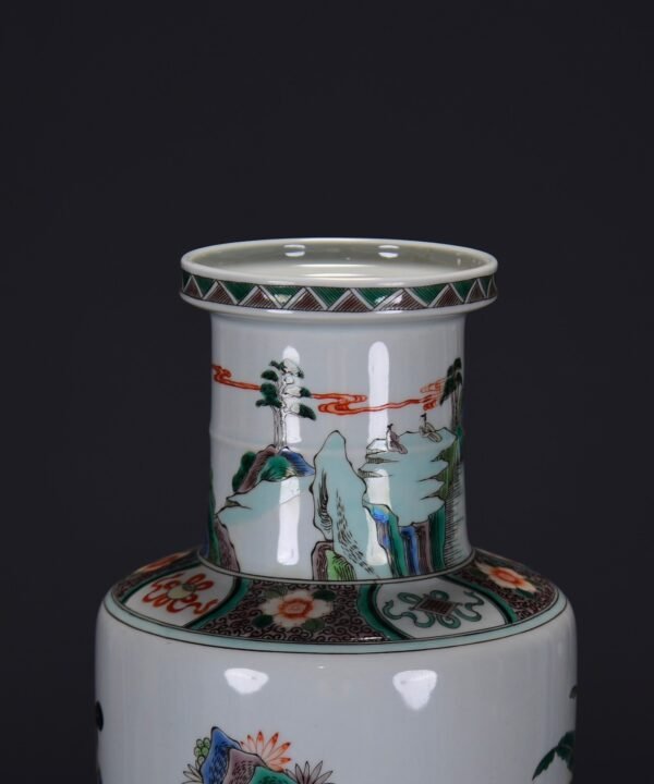 Old collection of Qing Kangxi colorful ladies playing chess, calligraphy and painting picture - Image 5