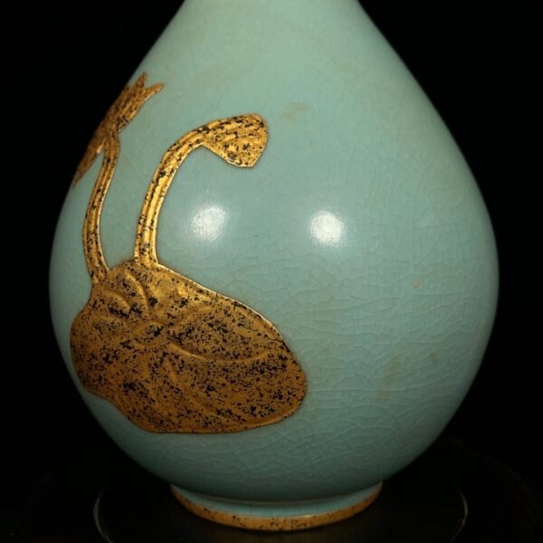 Song Ru kiln rimmed with gold garlic vase - Image 8