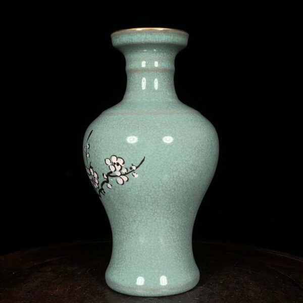 Song Ru kiln painted flower and bird pattern plate-mouthed vase - Image 7
