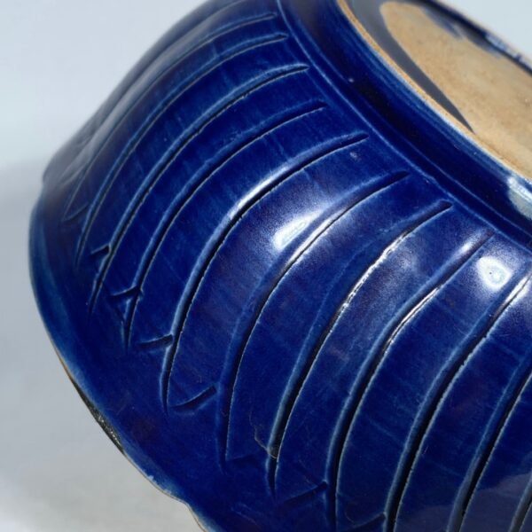 Song Ding kiln blue glaze carved flower pattern sunflower bowl - Image 3
