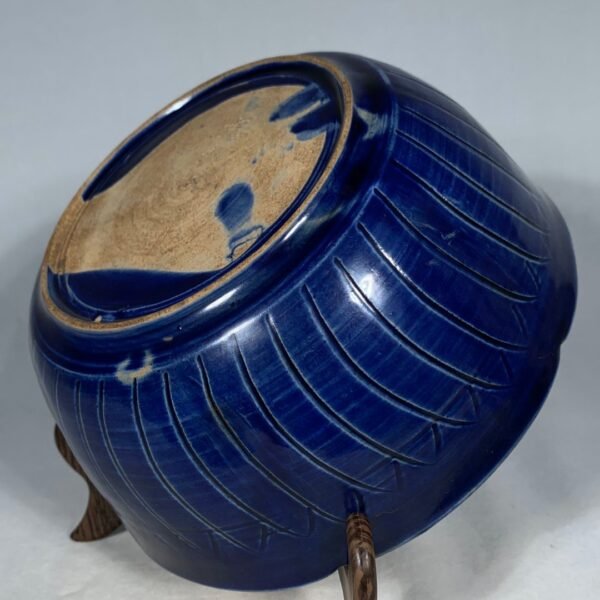 Song Ding kiln blue glaze carved flower pattern sunflower bowl - Image 4