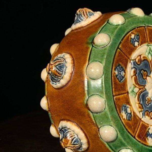 Tang Sancai flower pattern drum-shaped pillow - Image 3