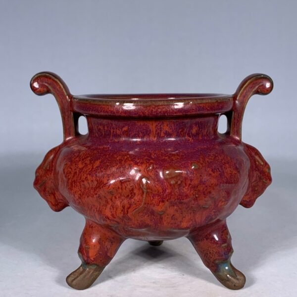 Song Jun kiln rose purple glaze double-ear furnace