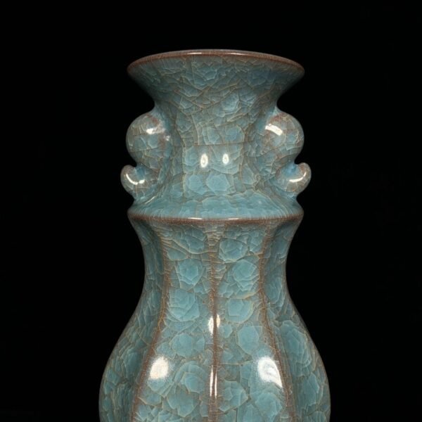 Song Dynasty official kiln ice crack double ear bottle - Image 7