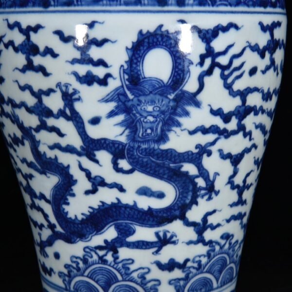 Ming Jiajing Blue and White Dragon Plum Vase - Image 4