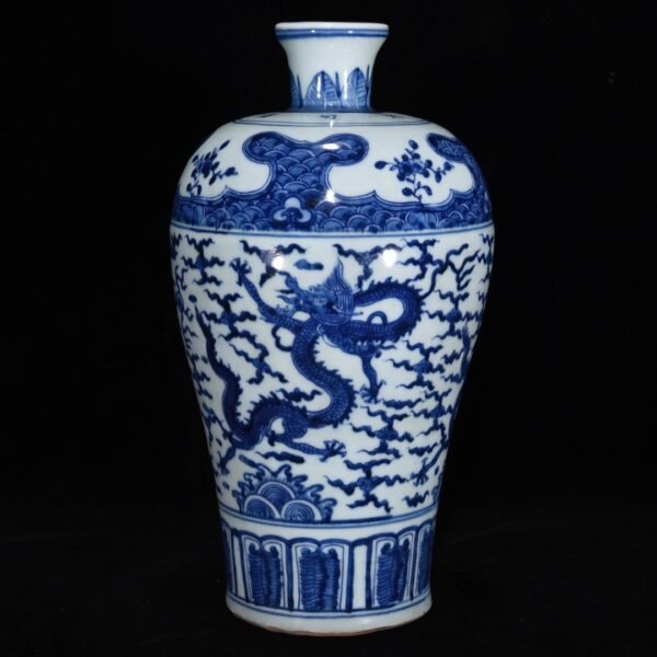 Ming Jiajing Blue and White Dragon Plum Vase - Image 7