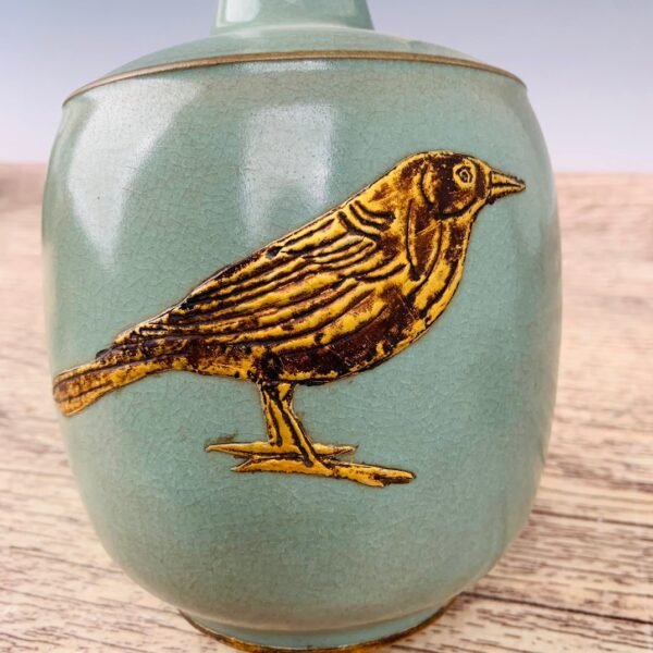 Song Ru porcelain inlaid with gold thin gold script poem vase - Image 3