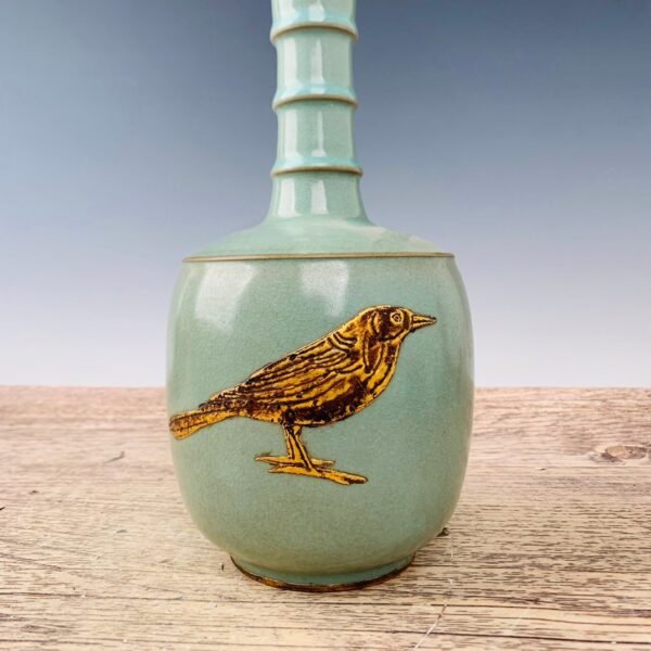 Song Ru porcelain inlaid with gold thin gold script poem vase - Image 5