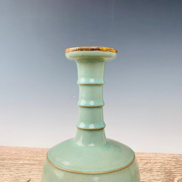 Song Ru porcelain inlaid with gold thin gold script poem vase - Image 6