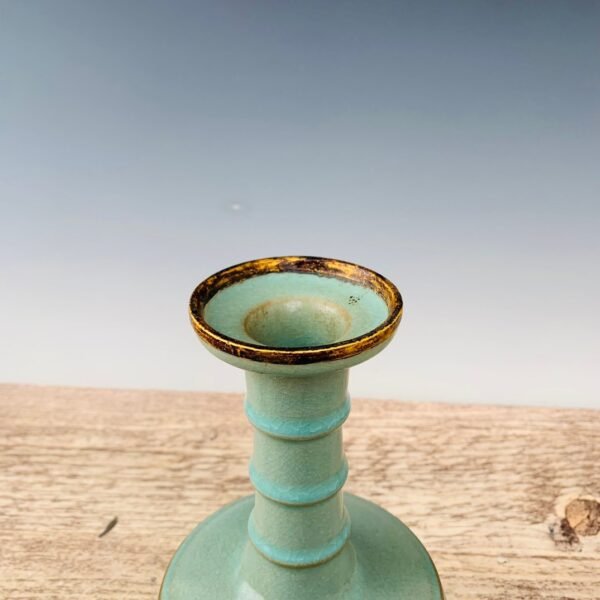Song Ru porcelain inlaid with gold thin gold script poem vase - Image 7