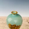 Ru porcelain inlaid with gold and carved with poems, plum vase - Image 5