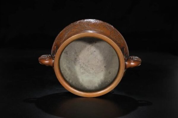 Ming Dynasty Fine Cast Copper Body Phoenix Pattern Elephant Head Ear Furnace - Image 3