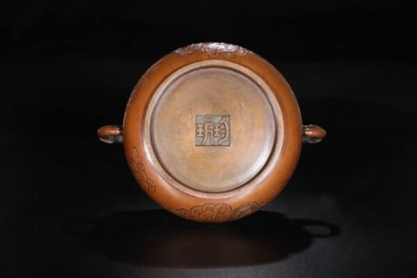 Ming Dynasty Fine Cast Copper Body Phoenix Pattern Elephant Head Ear Furnace - Image 7