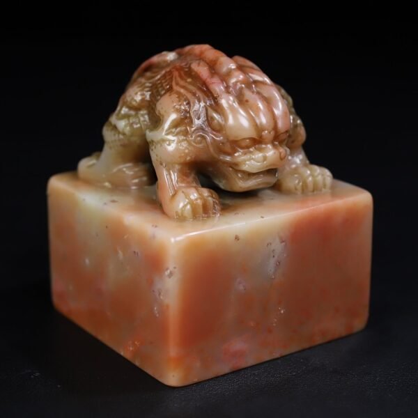 Old Shoushan Furong stone double-headed animal button seal - Image 8