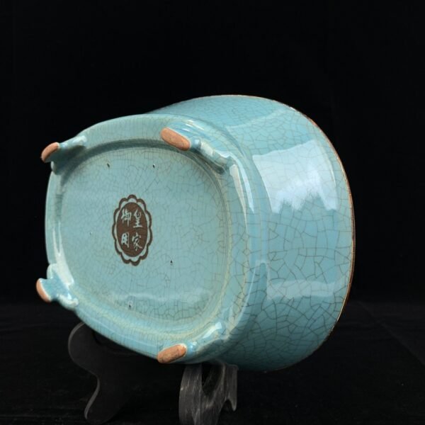 Song Ru kiln sky blue glaze engraved poem narcissus basin - Image 2