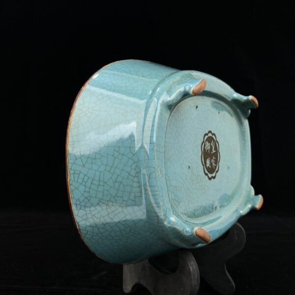 Song Ru kiln sky blue glaze engraved poem narcissus basin - Image 3