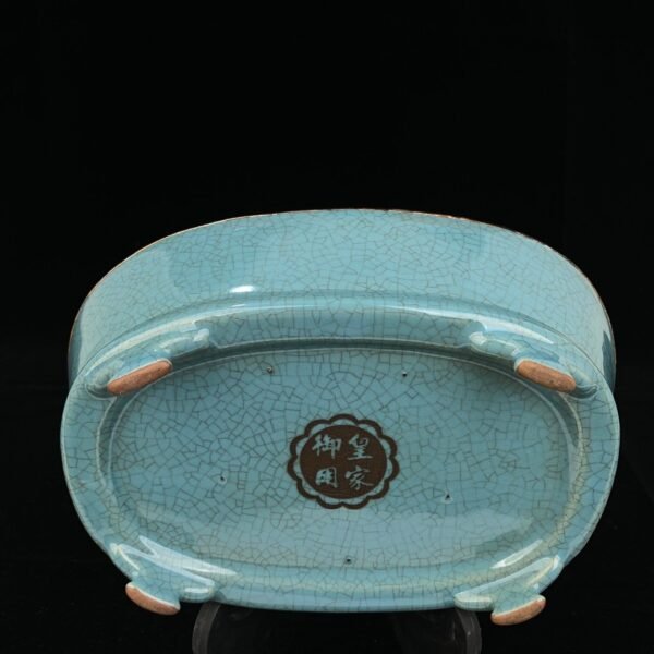Song Ru kiln sky blue glaze engraved poem narcissus basin - Image 4
