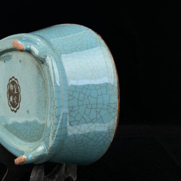 Song Ru kiln sky blue glaze engraved poem narcissus basin - Image 5