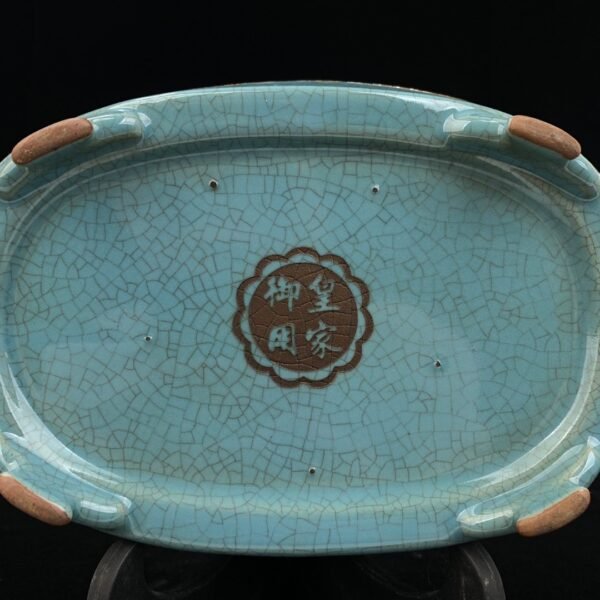Song Ru kiln sky blue glaze engraved poem narcissus basin - Image 6