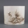 Qing Dynasty Yongzheng Period Ink and Color Du Pu Spring Outing Brush Holder - Image 2