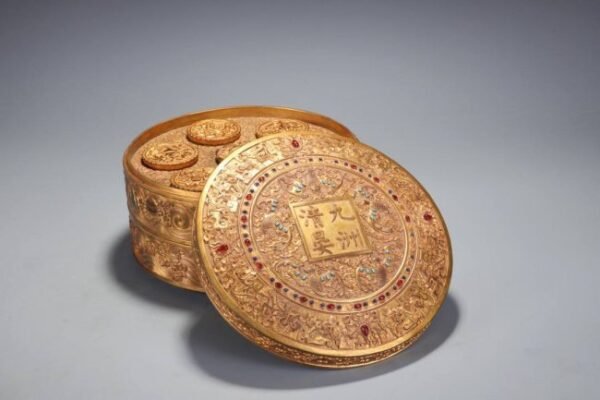 Qing Dynasty "Jiuzhou Qingyan" blessing money, one box with two layers - Image 5