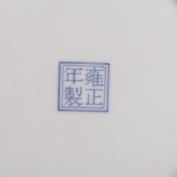 Qing Yongzheng Period Famille Rose Flower and Bird Pattern Rouge Red Glaze Appreciation Plate - Image 8