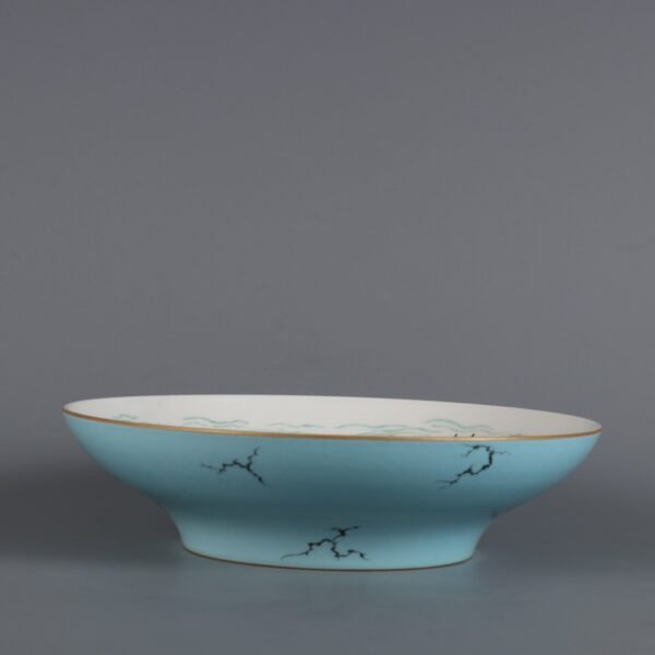flowers and flowing water folded edge plate made in the Qianlong period of the Qing Dynasty - Image 8
