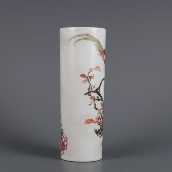 Qing Yongzheng imperial enameled flower and bird pattern pen holder - Image 6
