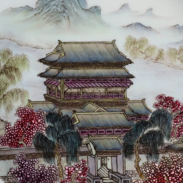 pink-rouge landscape and pavilion-shaped trays made in the Yongzheng period of the Qing Dynasty - Image 3