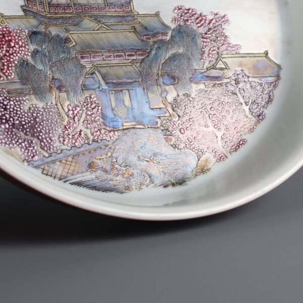 pink-rouge landscape and pavilion-shaped trays made in the Yongzheng period of the Qing Dynasty - Image 5