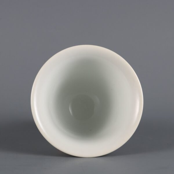 Qing Dynasty Qianlong Period Famille Rose Kingfisher Poem Double Animal Handle Wine Cup - Image 7