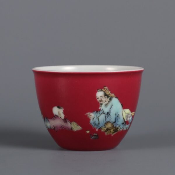 enamel-colored figure jar cups made in the Yongzheng period of the Qing Dynasty - Image 6
