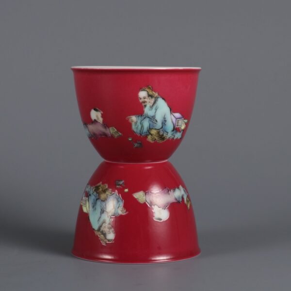 enamel-colored figure jar cups made in the Yongzheng period of the Qing Dynasty - Image 4