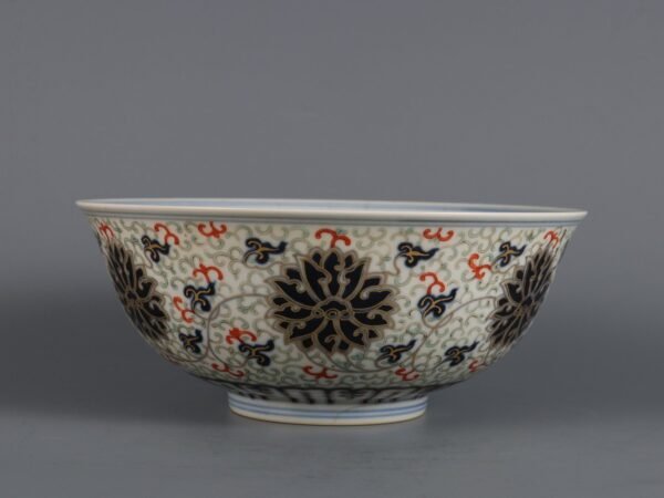 Qing Daoguang Period Blue and White with Gold Painting Lotus Palace Bowl