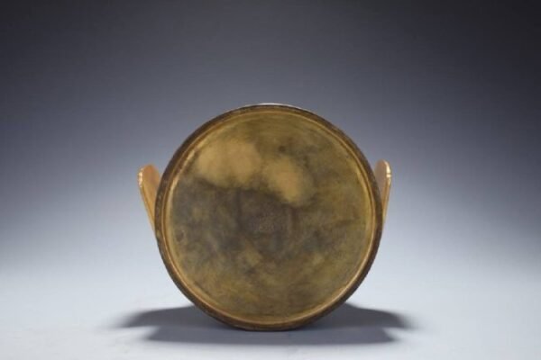 Qing Dynasty, hammered copper, gilded, official hat ornament with interesting lotus pond - Image 7
