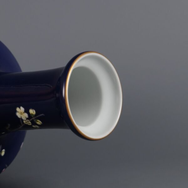 Qing Yongzheng Period Blue Ground Enamel Plum and Bird Fighting for Spring Stick Vase - Image 7