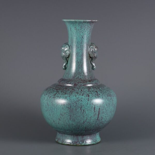 Qing Dynasty Yongzheng period Lujun glaze elephant ear vase