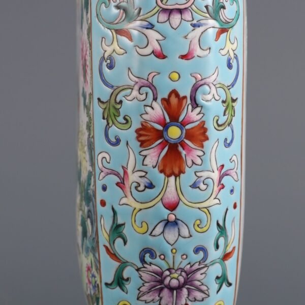 flower and bird poem flat vase made in the Qianlong period of the Qing Dynasty - Image 8