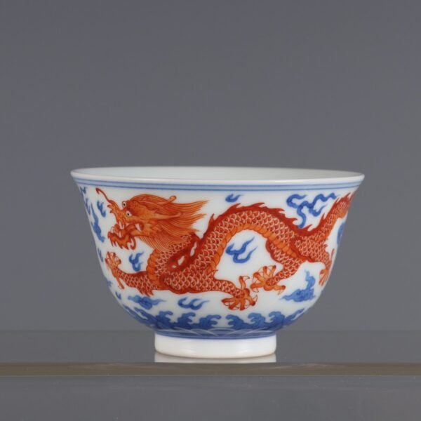 dragon pattern cups made in the Yongzheng period of the Qing Dynasty - Image 5