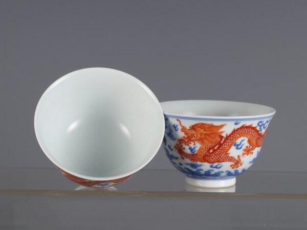 dragon pattern cups made in the Yongzheng period of the Qing Dynasty - Image 2