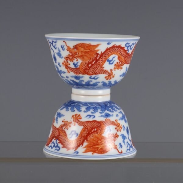 dragon pattern cups made in the Yongzheng period of the Qing Dynasty - Image 6