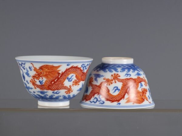 dragon pattern cups made in the Yongzheng period of the Qing Dynasty - Image 7