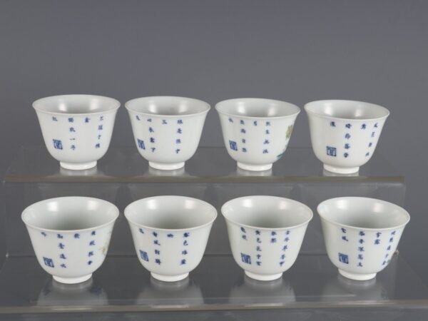 A set of Doucai twelve flower god cups made in the Kangxi period of the Qing Dynasty - Image 3