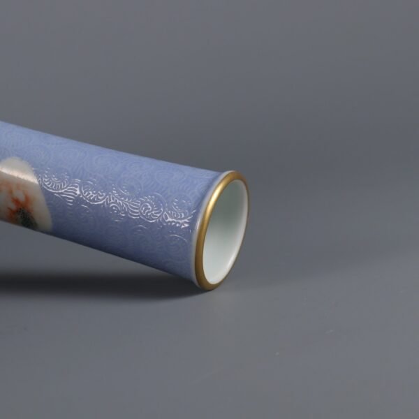 Qing Yongzheng Period Blue Ground Flower Pastel Arhat Pattern Vase - Image 6