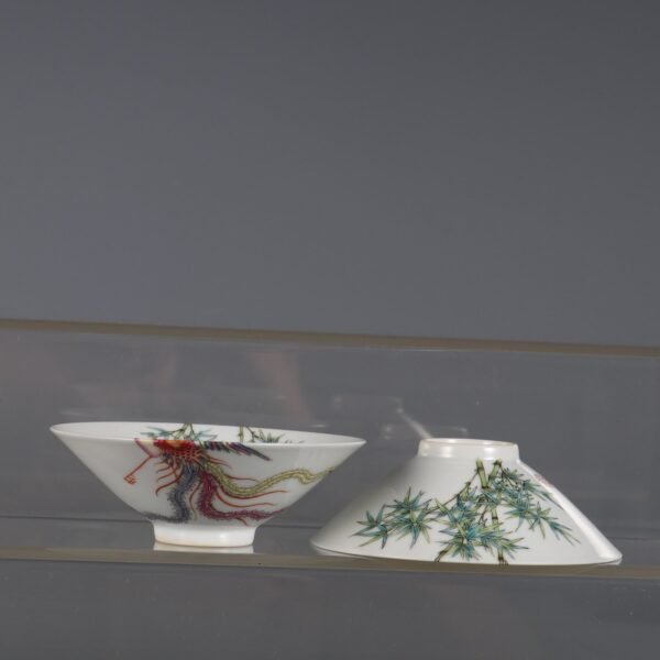 Phoenix bamboo cups with bamboo hats made in the Qianlong period of the Qing Dynasty - Image 7