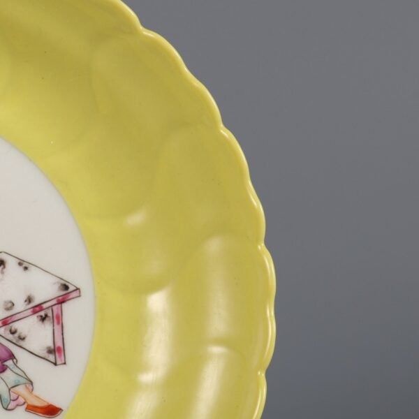 yellow glaze glazed chrysanthemum-petal plates made in the Qianlong period of the Qing Dynasty - Image 8